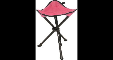 Redcliffs Opvouwbaar krukje driepoot - camping/outdoor - rood - aluminium - D34 x H40 cm