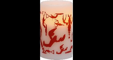 Star Trading LED pilaarkaars 'Crayfish Party', batterij en timer, wit, 12,5cm