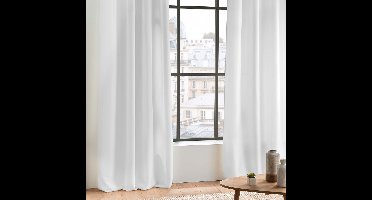 Wicotex - Gordijnen - Kant en klaar - Met ringen - 140x260cm - Wit - 2stuks
