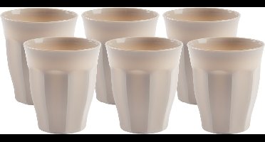 Plasticforte onbreekbare Picardi drinkglazen - 12x stuks - kunststof - beige - 250 ml - camping/outdoor/kinderen - limonade glazen