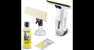 Kärcher Window Vac WV 6 Plus - Accuduur 100 min - LED-indicatie, Verwisselbare zuigmond: 280 mm, Spuitfles met microvezeldoek, 20 ml ruitenreinigerconcentraat + RM 503, 0,5L ruitenreiniger concentraat