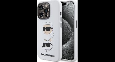 Karl Lagerfeld iPhone 15 Pro Max Backcover hoesje SILICONE K&C - Wit
