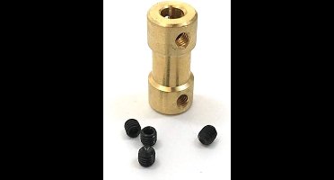 Messing As koppeling 5mm naar 2mm Askoppeling