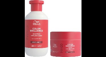 Wella - Invigo Color Brilliance Shampoo Gekleurd & Dik Haar 300ml - Invigo Color Brilliance Mask Gekleurd & Dik Haar 150ml - Voordeelverpakking