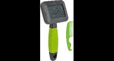 Trixie - Slickerborstel - Kunststof/Metalen Pinnen - Groen - 13X7 cm