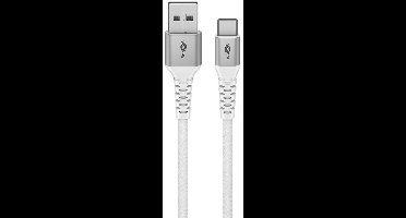 Goobay USB-C - USB-A Supersoft Textile kabel | USB2.0 | PD 60W | wit | 0,50 meter