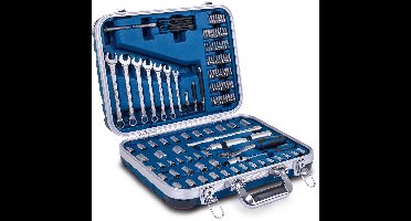 Scheppach Gereedschapskoffer TB170 - 135-delig - Gevulde gereedschapskist - Gereedschapset in koffer - chroom-vanadiumstaal
