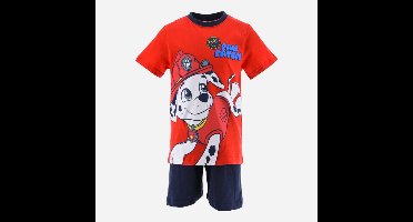 Nickelodeon Paw Patrol - Shortama - Maat 110 - Marshall - Pyjama - Rood met blauw