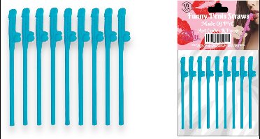 Herbruikbare Piemel Rietjes Blauw 10 Stuks 19cm