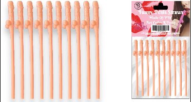 Herbruikbare Piemel Rietjes Beige 10 Stuks 19cm