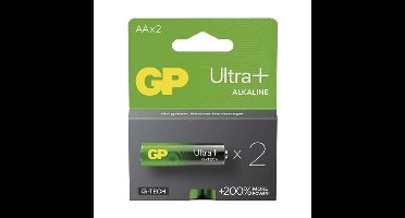 GP batterij Ultra+ Alkaline AA 2 Stuks - Extra hoge kwaliteit