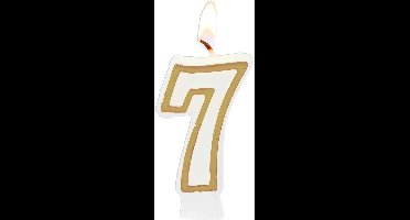 Folat - Kaars cijfer 7 simply chique gold 9 cm