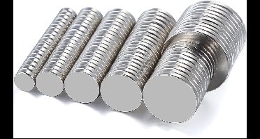 Magnetische-100 stuks dikke 2 mm diameter ronde magneten sterk voor magneetbord-Zilver-set van 100
