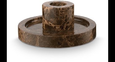 vtwonen - Kandelaar - Bruin - Marmer - 10.2x4cm