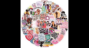 Feministische stickers - 100 waterdichte vinyl stickers voor meisjes en vrouwen - Perfect voor laptops, helmen, en meer