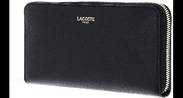 LACOSTE Leren portemonnee Zip Wallet Noir zwart