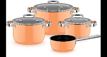 WMF Fusiontec 2.0 Mineral Pro - Pannenset - 4-delig - Papaya Orange - Inductie - Krasbestendig - Geschikt voor alle warmtebronnen