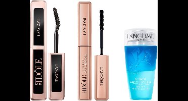 Lancôme Travel Size Mascara Duo | Oogmake-up Remover - Mini Lash Idôle Mascara Zwart & Mini Lash Idôle Flutter Extension Mascara Zwart & Bi-Facil Oog Make-up Remover 75ml