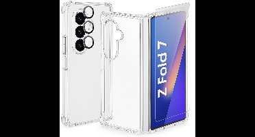 Hoesje geschikt voor Samsung Galaxy Z Fold 7 - Screenprotector Glas & Camera Protector - Shockproof Transparant
