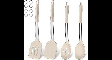 Boraboi® Hittebestendige siliconen keukenset met roestvrijstalen handgreep voor koken en bakken