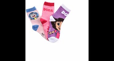 Dora the Explorer Sokken – Kinder Sokken – 3 Paar - Dora & Boots – Maat 27/30
