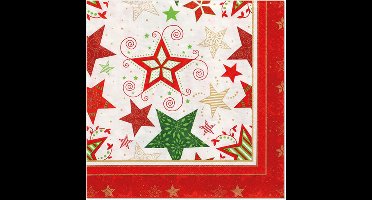 Servetten met Kerstster-motief, wit