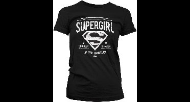 Supergirl - Stronger & Faster dames T-shirt zwart - Superhelden merchandise strips - L - Hybris