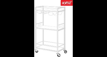 Hoppa! Serveerwagen - Multifunctioneel - Wit - 43 x 33 x 84 cm (L x D x H)