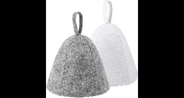 longziming -Saunahoezen van Vilten Stof – 2 Stuks, Zacht en Duurzaam, Grijs & Wit, Universeel voor Mannen en Vrouwen