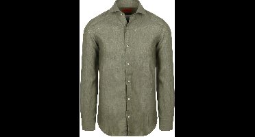 Suitable Overhemd Linnen Groen - Maat 40 - Heren - Overhemden Formeel