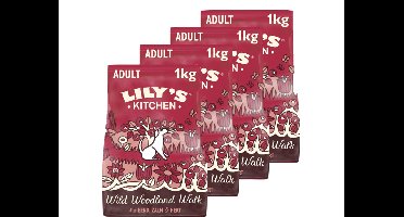 Lily's Kitchen - Hondenvoer - Droogvoer - Wild Woodland Walk met Eend, Zalm & Hert - 4 x 1 kg