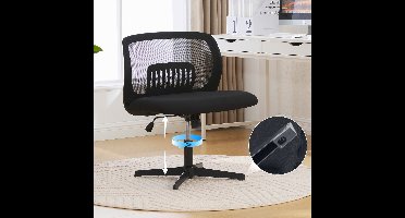 Armlose Bürostühle, Lesesessel mit breiten Polstern, Wohnstühle zum Sitzen mit gekreuzten Beinen, Wippfunktion, höhenverstellbar, 360° drehbar