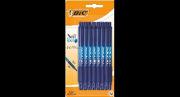BIC Soft Feel Clic - Balpen - Klikmechanisme - Blauw- Zachte grip - 15 Stuks