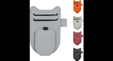 Auto zonneklep brillenhouder Auto zonneklep houder opbergclip Multifunctionele leren zonneklep kaarthouder opbergclip (grijs)