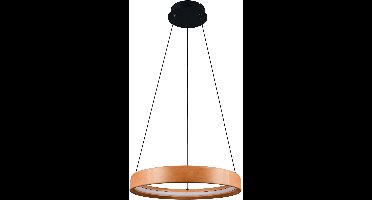 TRIO LYNWOOD - Hanglamp - Houtkleurig - incl. 1x SMD 28 W - Dimbaar met schakelaar - Plafondbevestiging - Geheugenfunctie - In hoogte verstelbaar - FSC-certificaat