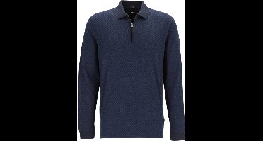 BOSS Peduzzi regular fit polo lange mouw - jersey - donkerblauw