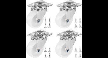 wielen - Draaibare wielen voor zware meubels - set van 4 stuks - zilver