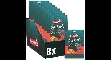 Rosewood Deli Rolls Kip & Rund - Kattensnack met Kip - Zonder Toegevoegd Zout of Suiker - 8 zakjes à 40g
