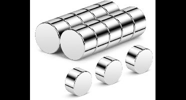 Magneet - Mini - Neodymium - 8L x 5B x 5Dikte millimeter - Extra Sterke - 10 Stuks - Rond - zilver