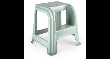 Plasticforte Opstapkrukje - 2 tredes - groen - kunststof - 44 x 42 x 45 cm - tot 120 kg - Opstapje - Trapje