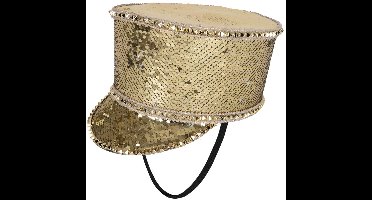 Fanfare hoed pailletten - Goud - Kolbak