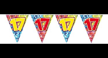 17 Jaar Mini Vlaggenlijn Birthday Blocks - 3 meter