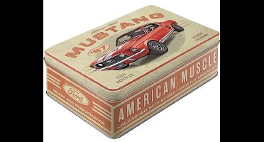 Blik Tin Box Flat - Ford Mustang - GT 1967 Red