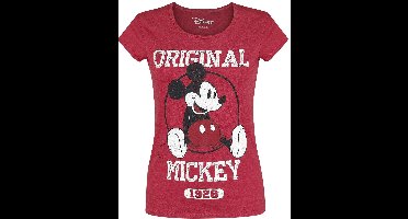 Mickey Mouse Original Dames T-shirt - gemêleerd rood - L