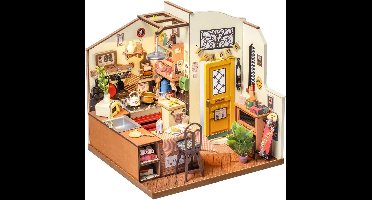 ApexArte® Poppenhuis - Houten Poppenhuis met Meubels - Kinderspeelgoed 1 jaar en Ouder - Bruin