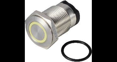 TRU COMPONENTS TC-13224152 ONPOW6316F-10E/Q/Y/12V/S Druktoets 36 V DC/AC 2 A 1x uit/(aan) Moment Geel IP65 1 stuk(s)