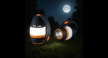Bresser Multifunctionele LED-lamp - Vakantie - 13 x 15 x 8 cm - 3 in 1 lamp - 60 Lumen - Avontuur - Kamperen
