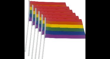 Regenboog Vlag – 6 Stuks – 40x30 cm – Medium Pride Vlaggen voor Feest & Decoratie