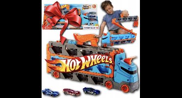 Hot Wheels Transporter & Racebaan 2-in-1 met 3 Auto's