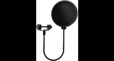 Microfoon Pop Filter en Windkap met Flexibele 360° Zwanenhals Clip - Geluidsbescherming voor Microfoons met Dubbellaags Scherm.